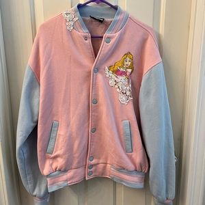 Sleeping Beauty pink and blue Disney varsity jacket